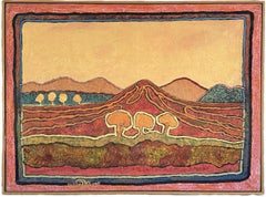 "Ciclos de la vida" Cuadro moderno grande enmarcado en acuarela de Clifford Kluge