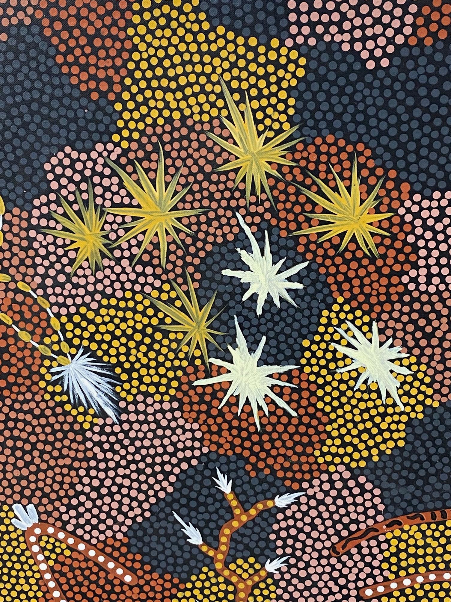 Folk Art Clifford Possum Tjapaltjarri Indigenous Aboriginal Art Large Original Painting For Sale