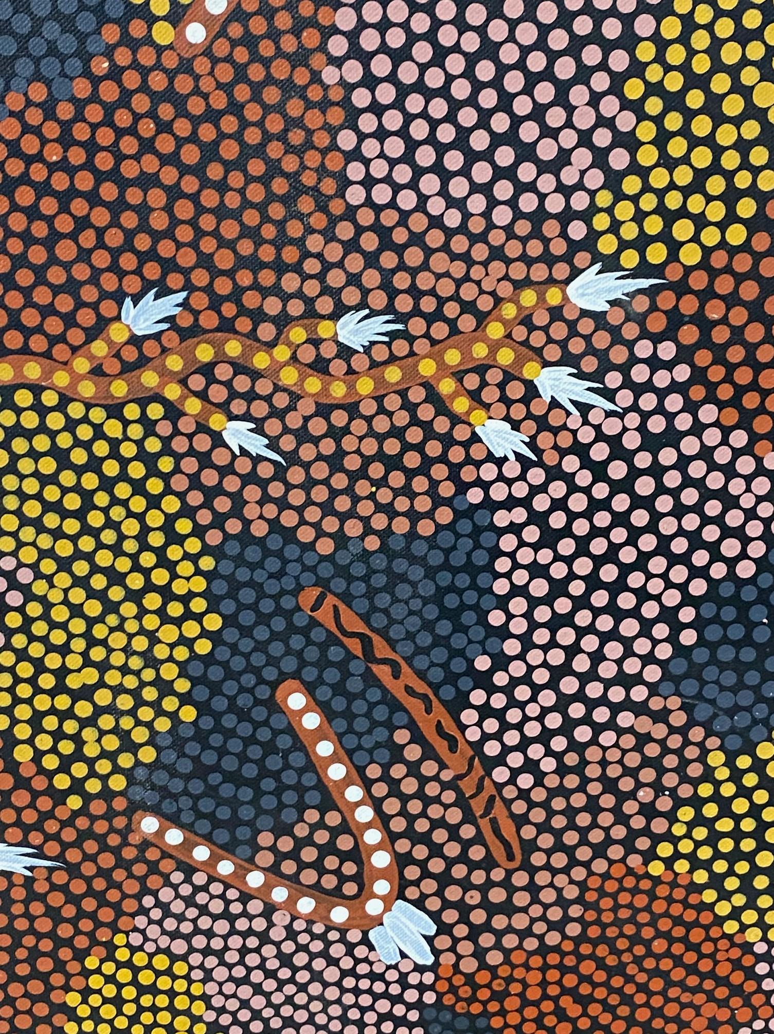 Hand-Painted Clifford Possum Tjapaltjarri Indigenous Aboriginal Art Large Original Painting For Sale