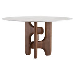Clifford Round Carrara Marble Dining Table