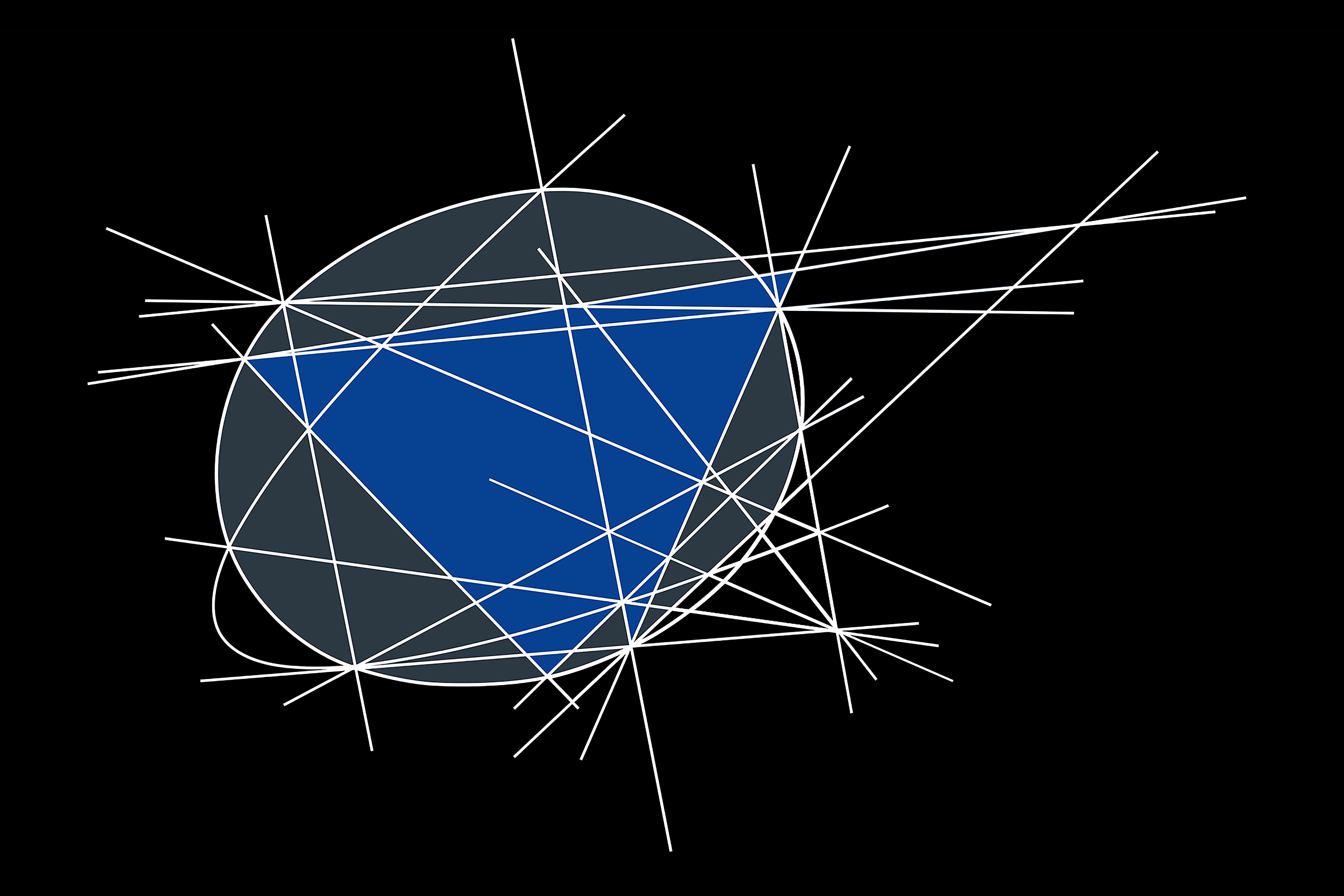 Apollonius. Déterminant les porisms géométriques d'euclid - Géométrique abstrait Mixed Media Art par Clifford Singer