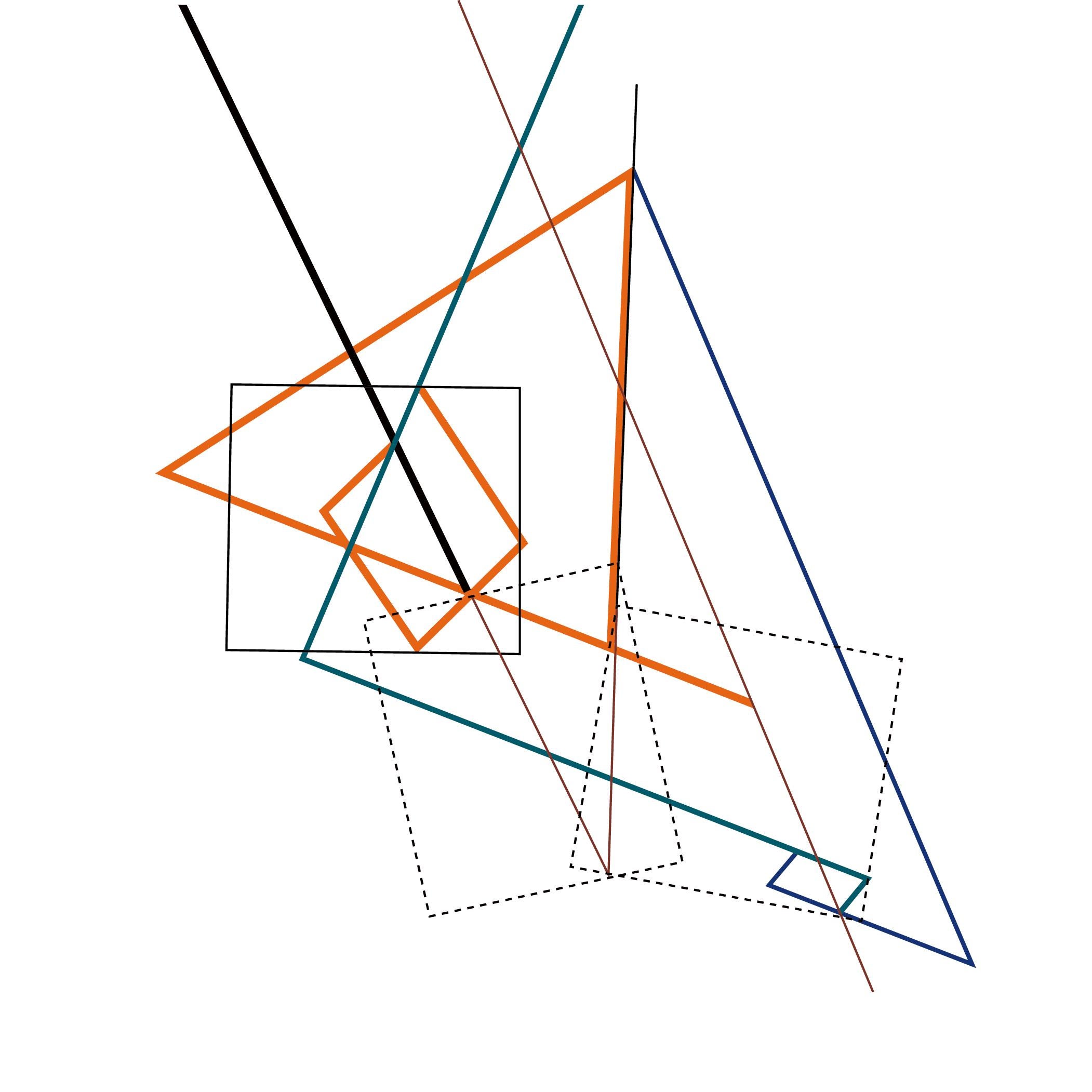 Dessin linéaire - Géométrique abstrait Mixed Media Art par Clifford Singer