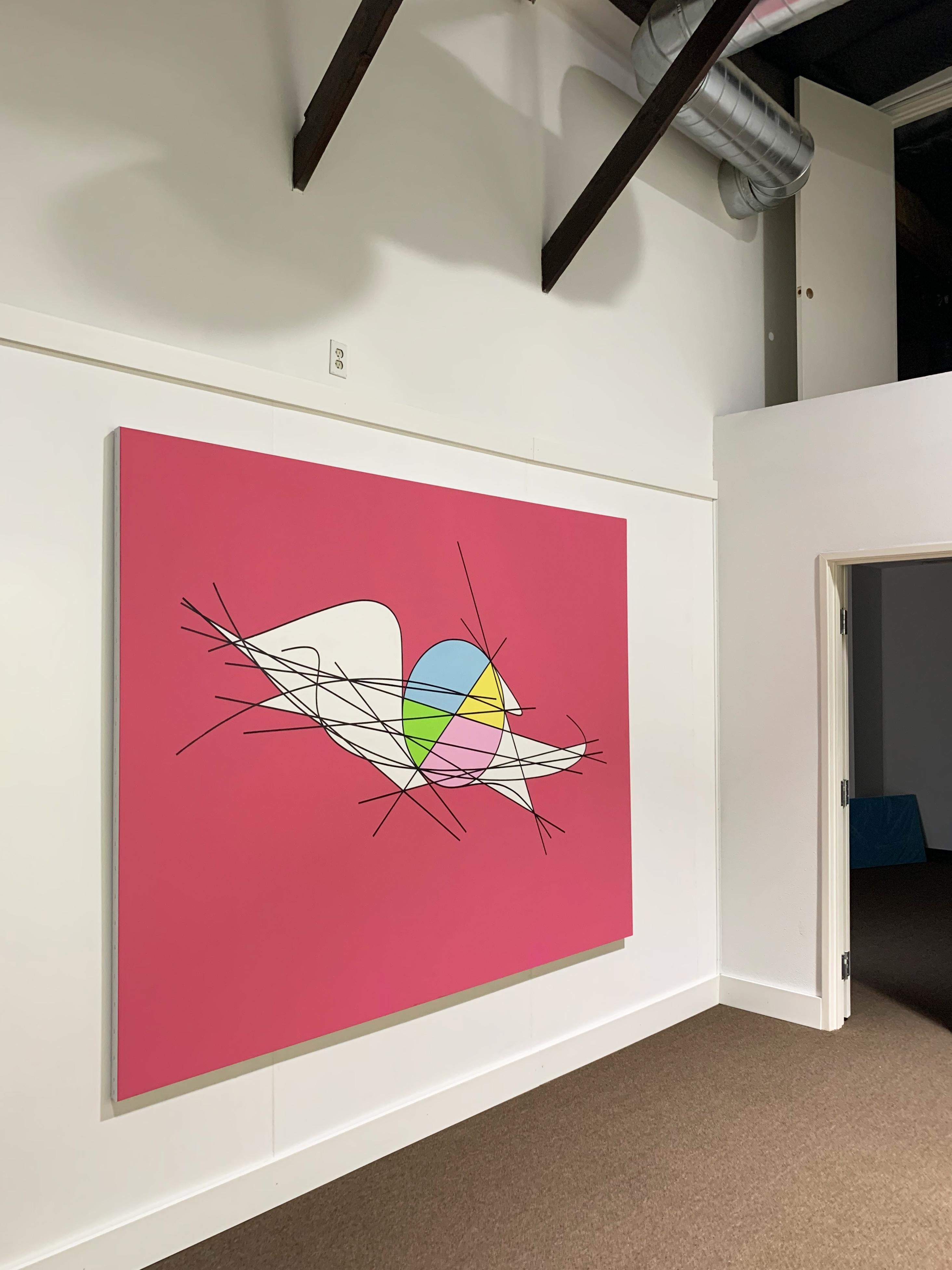 Dinamica per il cerchio oscillante - Painting Astrattismo geometrico di Clifford Singer