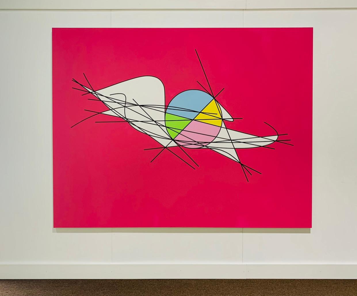Dinamica per il cerchio oscillante - Abstract Painting Beige di Clifford Singer