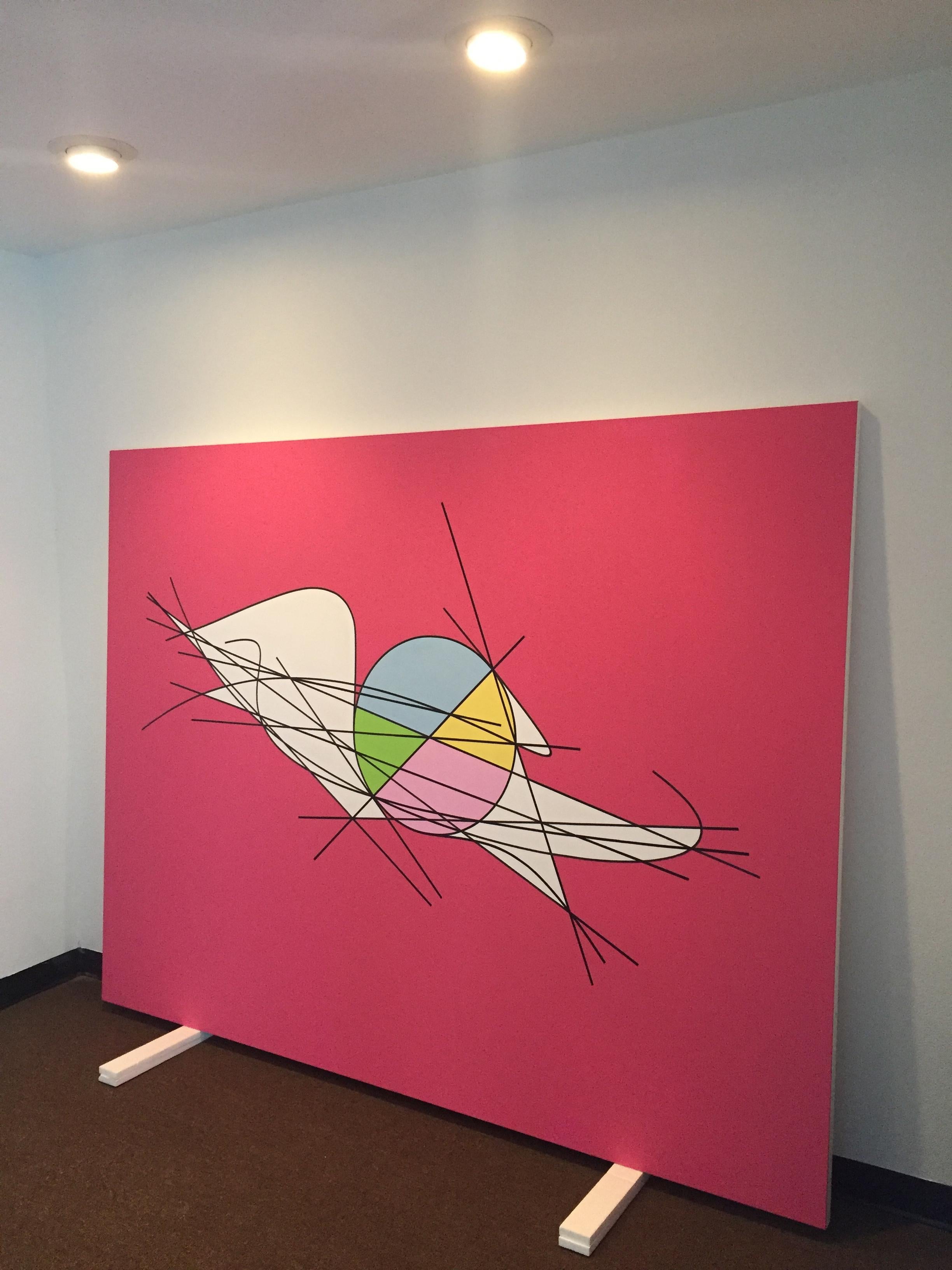 Dinamica per il cerchio oscillante - Painting di Clifford Singer