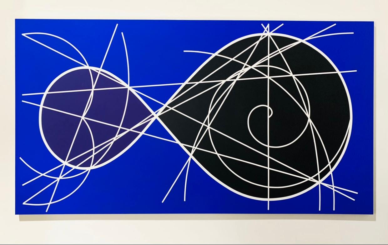 Univers mécanique - Géométrique abstrait Painting par Clifford Singer