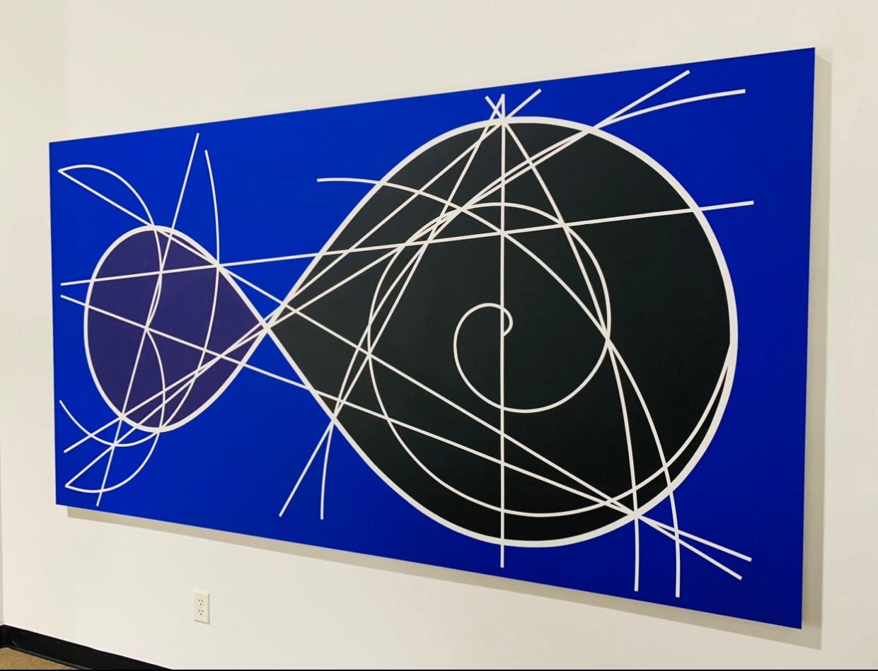 Clifford Singer Abstract Painting – Mechanisches Universum