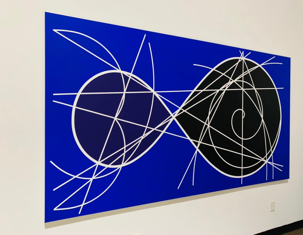 Univers mécanique - Violet Abstract Painting par Clifford Singer