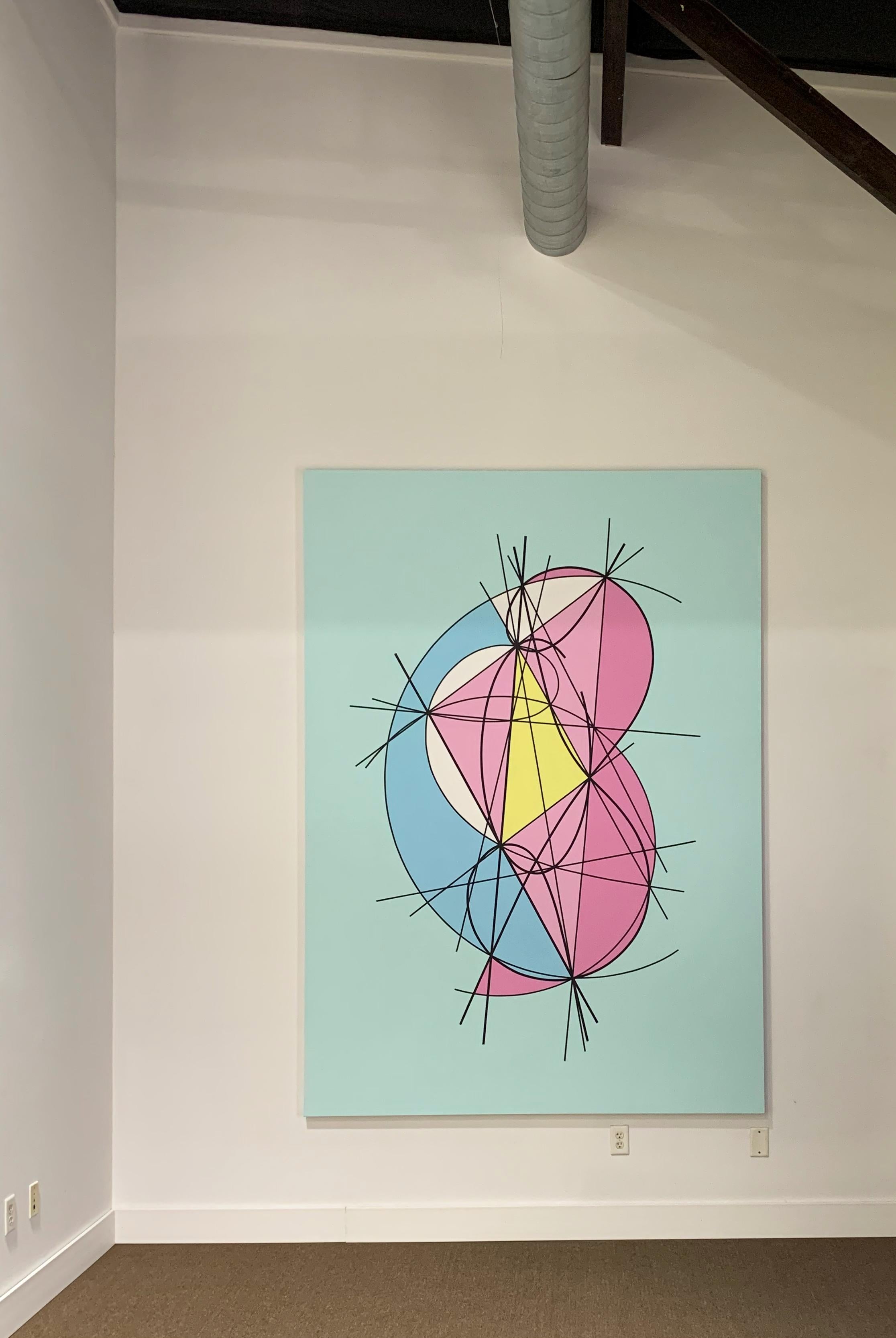 Neuberg Strophoid mit Apollonischen Kreisen. [Geschlossenes Universum] (Braun), Abstract Painting, von Clifford Singer
