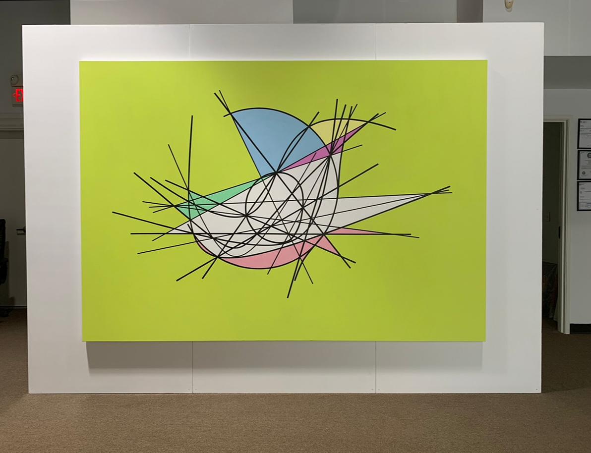 Cercle osculaire avec courbe de Neuberg - Géométrique abstrait Painting par Clifford Singer