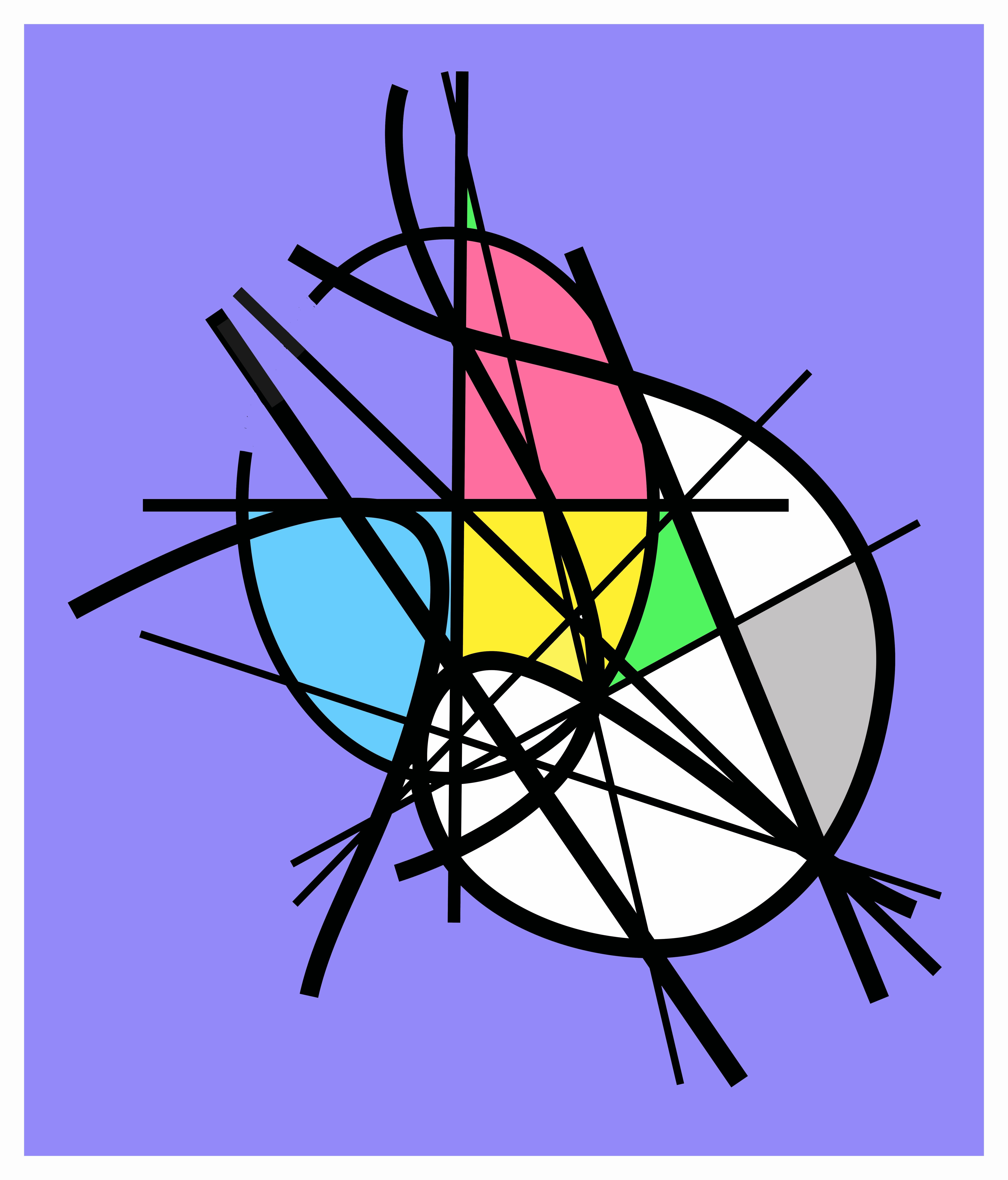 Strophoid & Partial Ellipse - Print by Clifford Singer