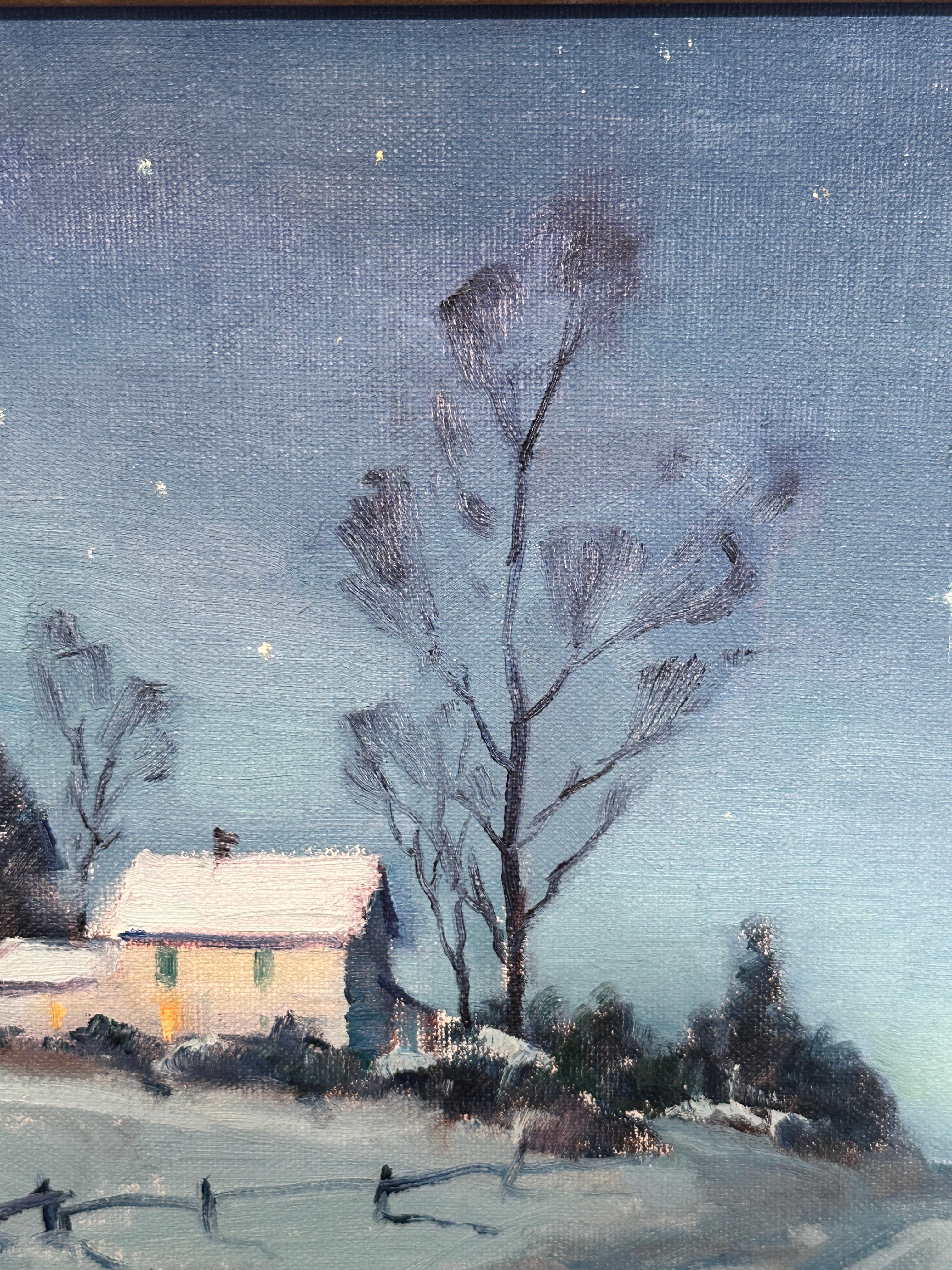 Notte d'inverno, Scena invernale, Notte stellata, Neve, Scena di neve, Paesaggio invernale 1