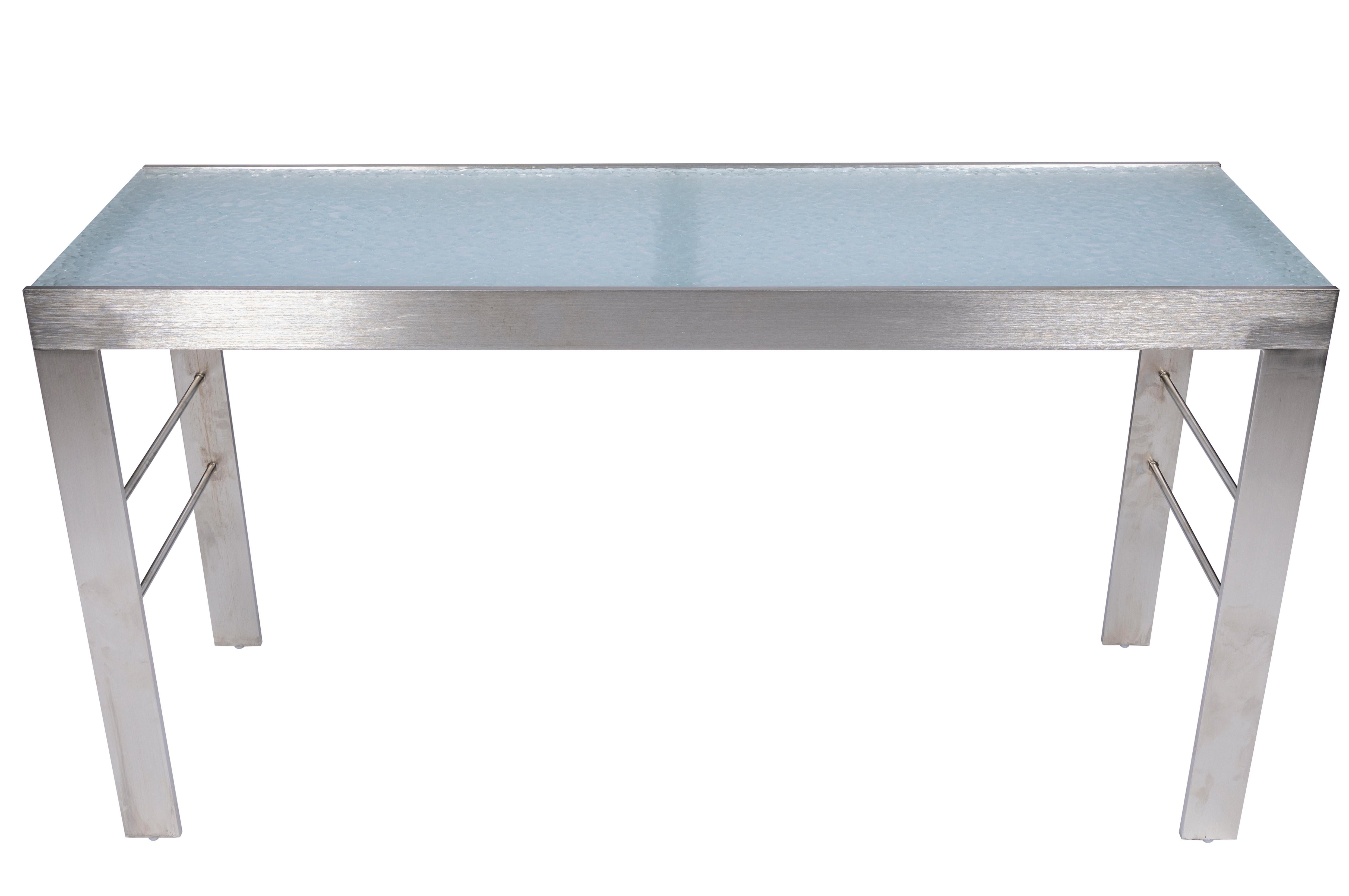 Clift Console Glass Top In New Condition For Sale In Carmel, CA