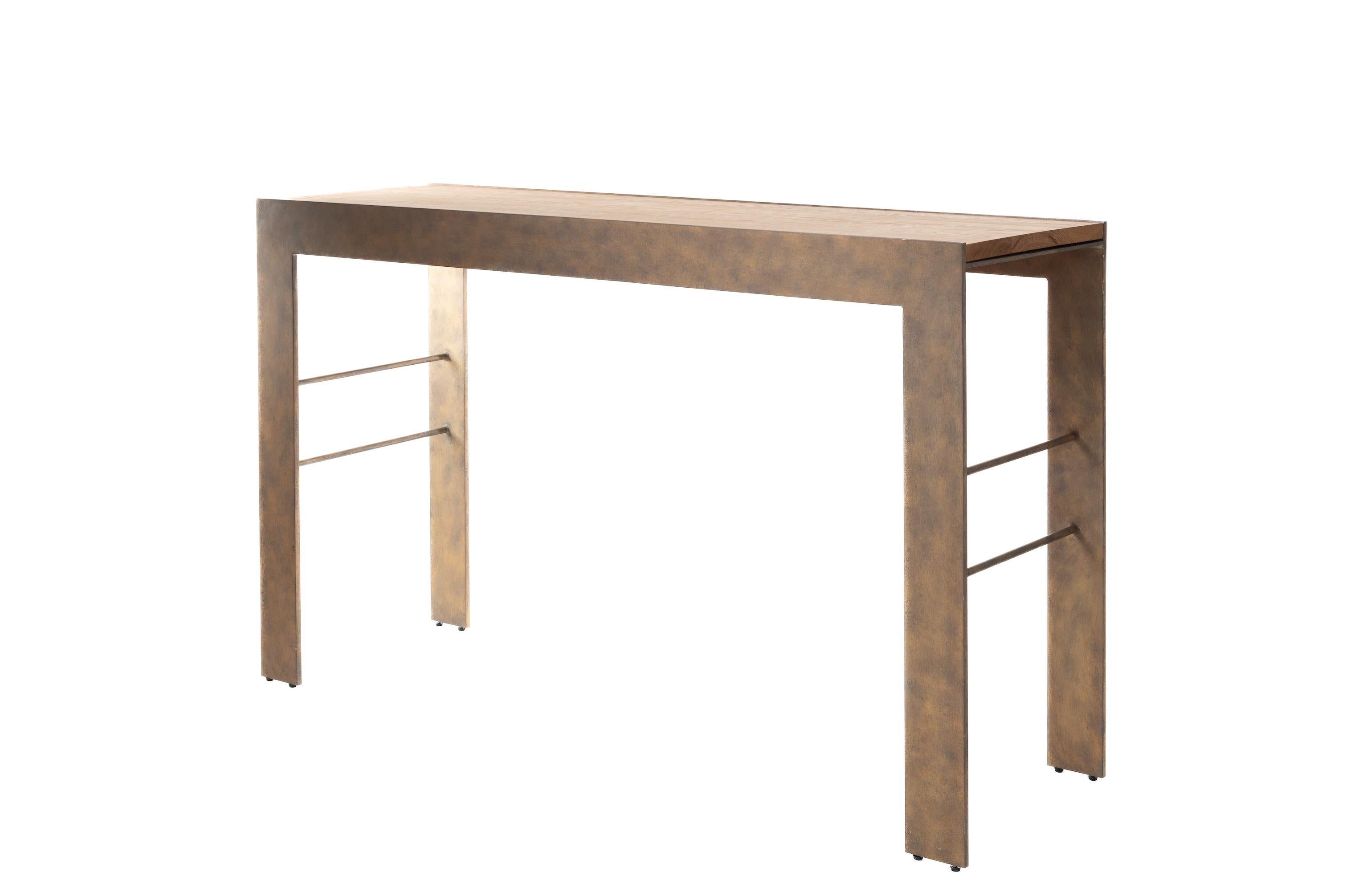 Clift Console Wood Top In New Condition For Sale In Carmel, CA