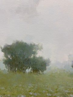 Impressionist Landscape: Early Morning Fog Oil Painting on Canvas