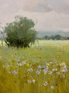 Over Yonder: Impressionistic Landscape Painting, Oil on Canvas, Framed