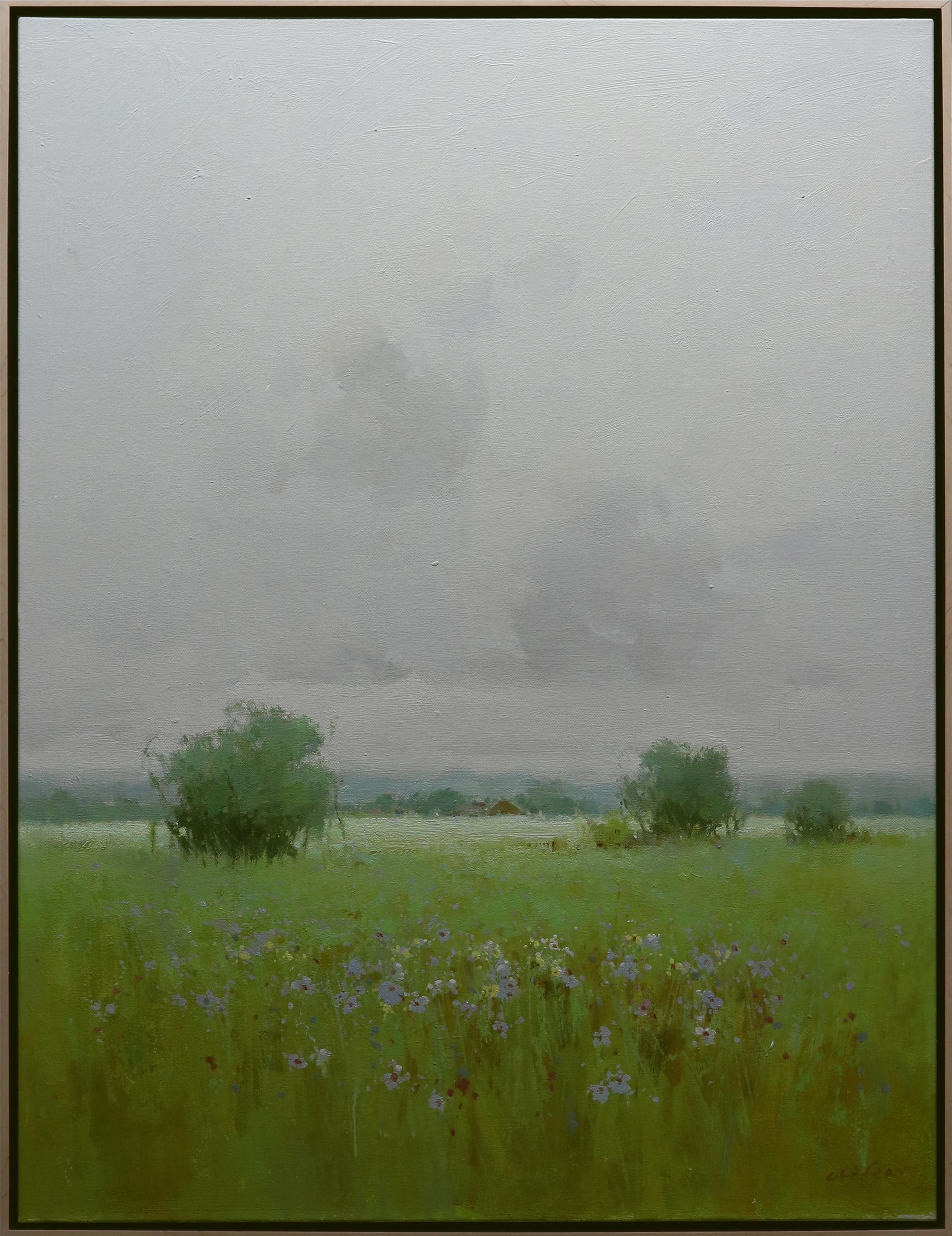 Over Yonder: Impressionistic Landscape Painting, Oil on Canvas, Framed