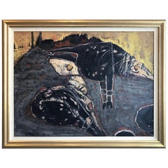 Clifton Ernest Pugh, Aftermath of the Fire, Figurative and Landscape, Red, Grey
