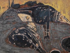 Clifton Ernest Pugh, Aftermath of the Fire, Figurative and Landscape, Red, Grey