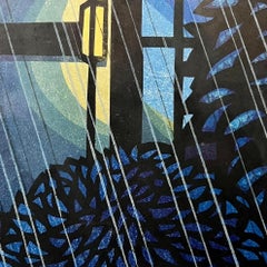 Clifton Karhu ‘House in Takaido’ Woodblock c1976 Japan