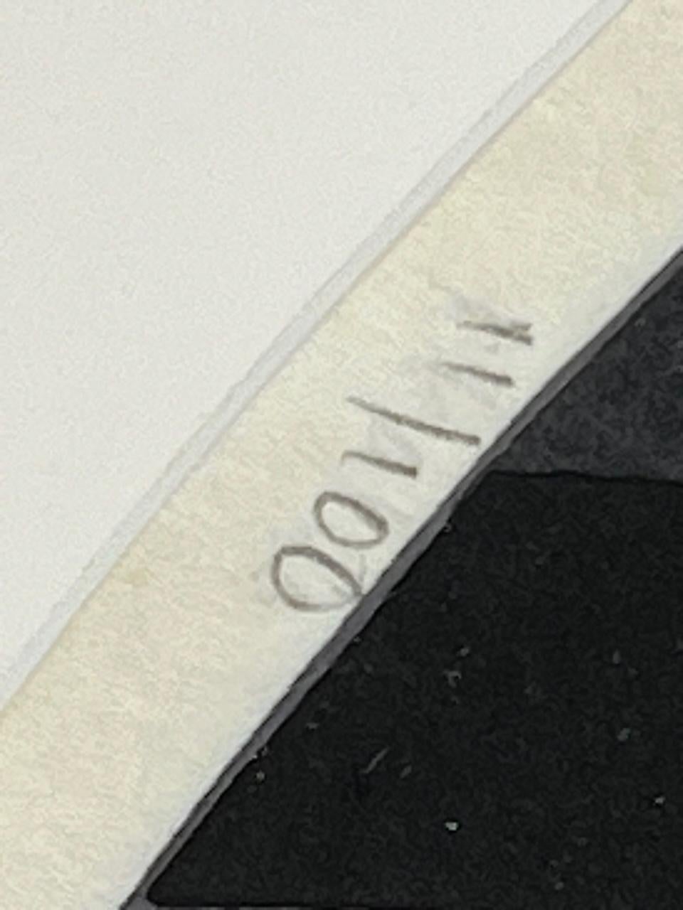 Shoji, stampa woodblock di Clifton Karhu, rotondo, incorniciato, marrone, bianco, giallo in vendita 4