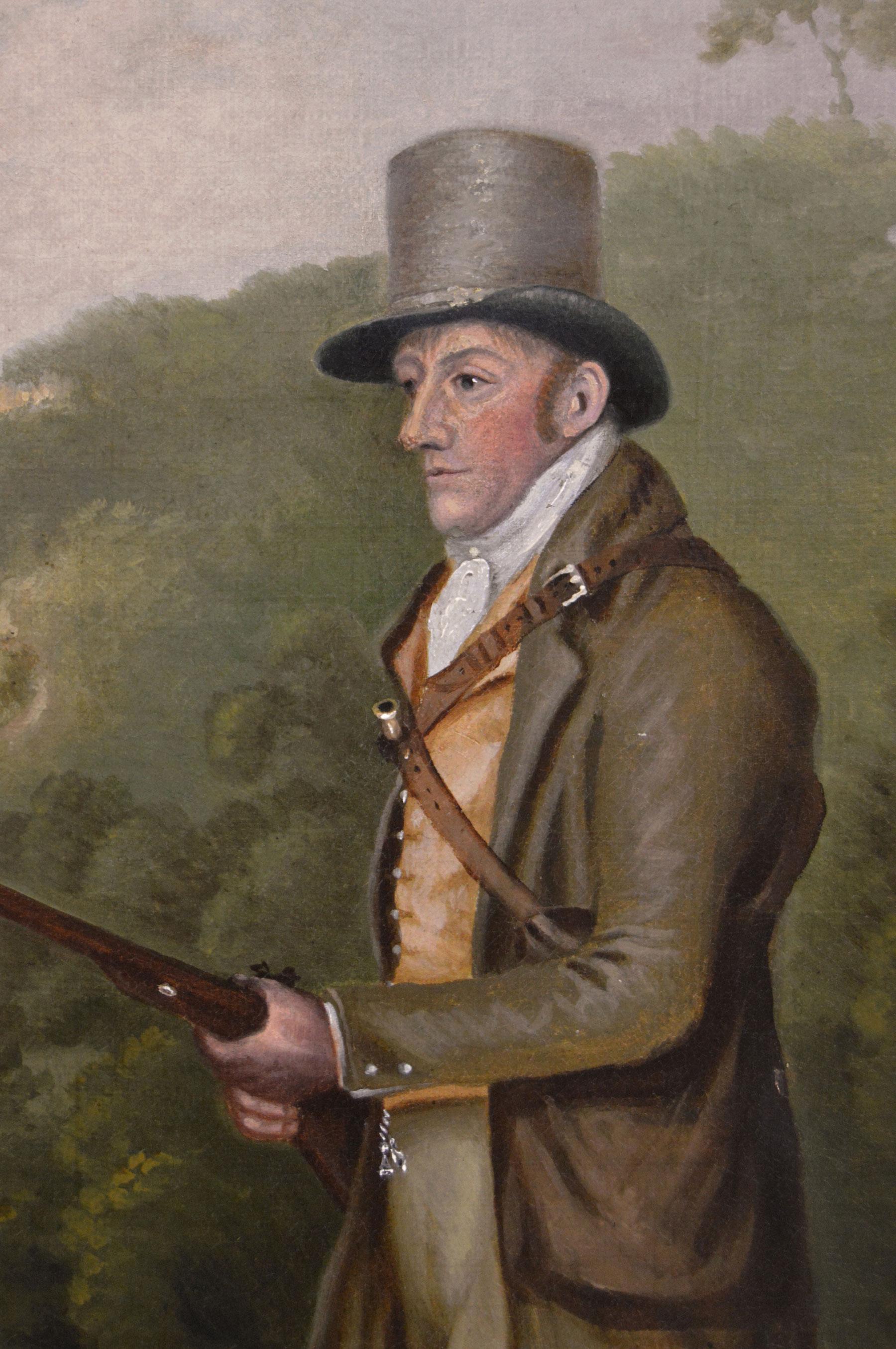 Clifton Tomson
Britannique, (1775-1828)
Un sportif en train de lever des faisans
Huile sur toile, signée, inscrite et datée 