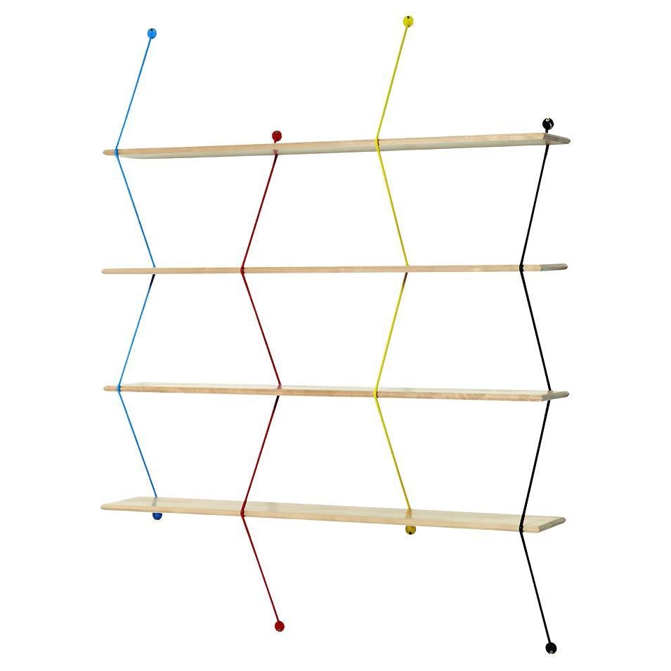 Climb 120 Shelving System Color Metal Threads, Birchwood