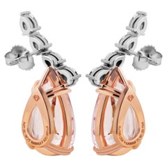Climber Earring with Peach Morganites and Diamonds