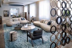 Clina, vase en cristal bleu-gris