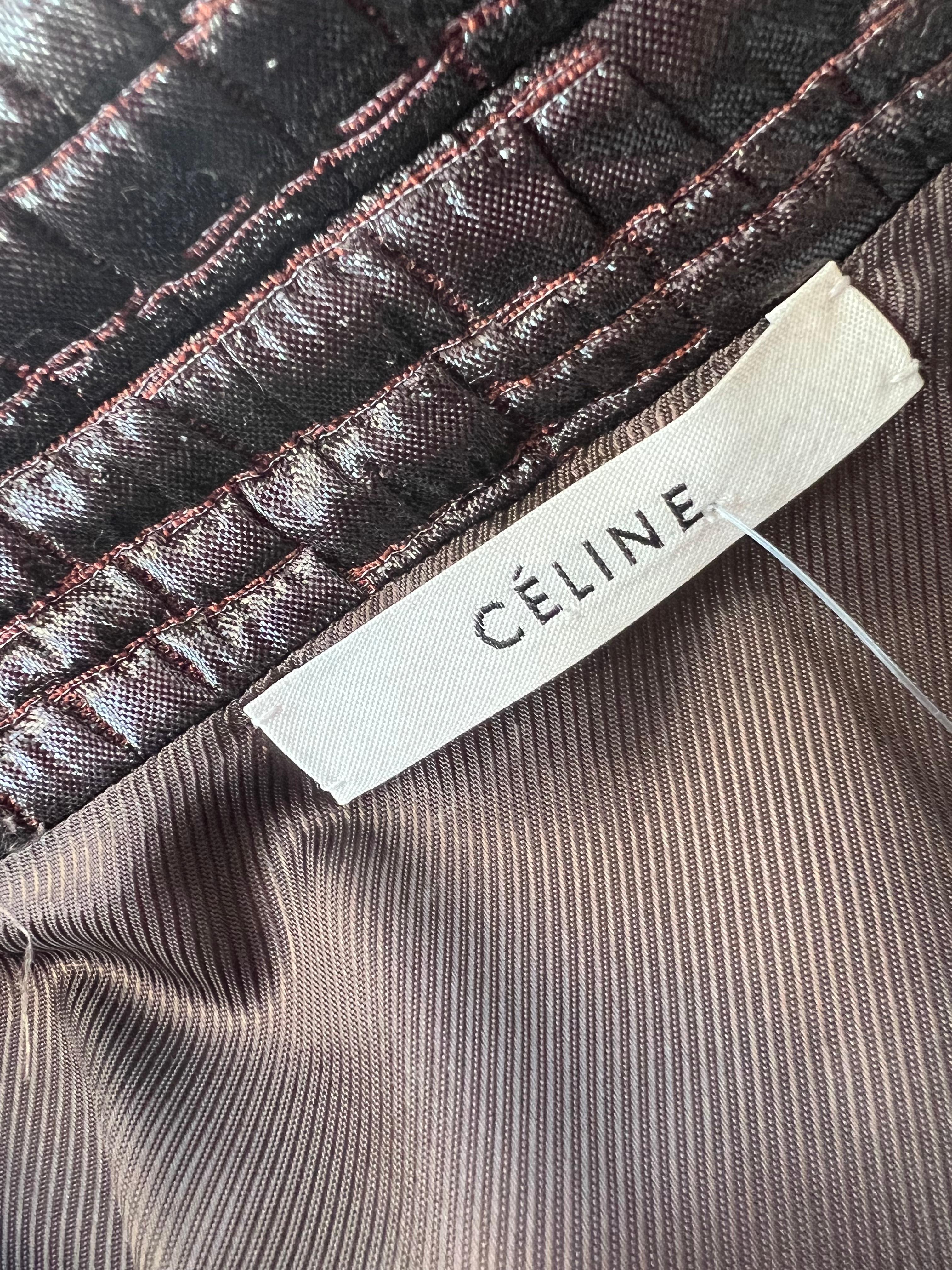 Cline Brown Croc Embossed Trench  For Sale 2