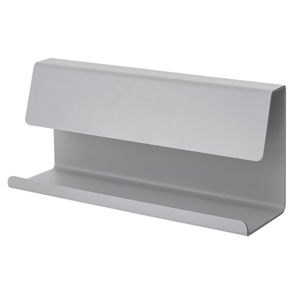 Cling Shelf, Bent Metal, Grey Painted, Minimalist Modern Design For Sale