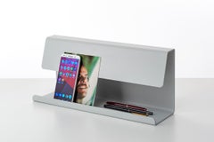 Scaffale a muro, metallo piegato, verniciato grigio, design moderno minimalista