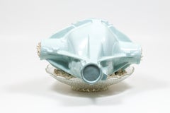 12 Bolts and a Baby Blue Ceramic and Glass Sculpture, Contemporary