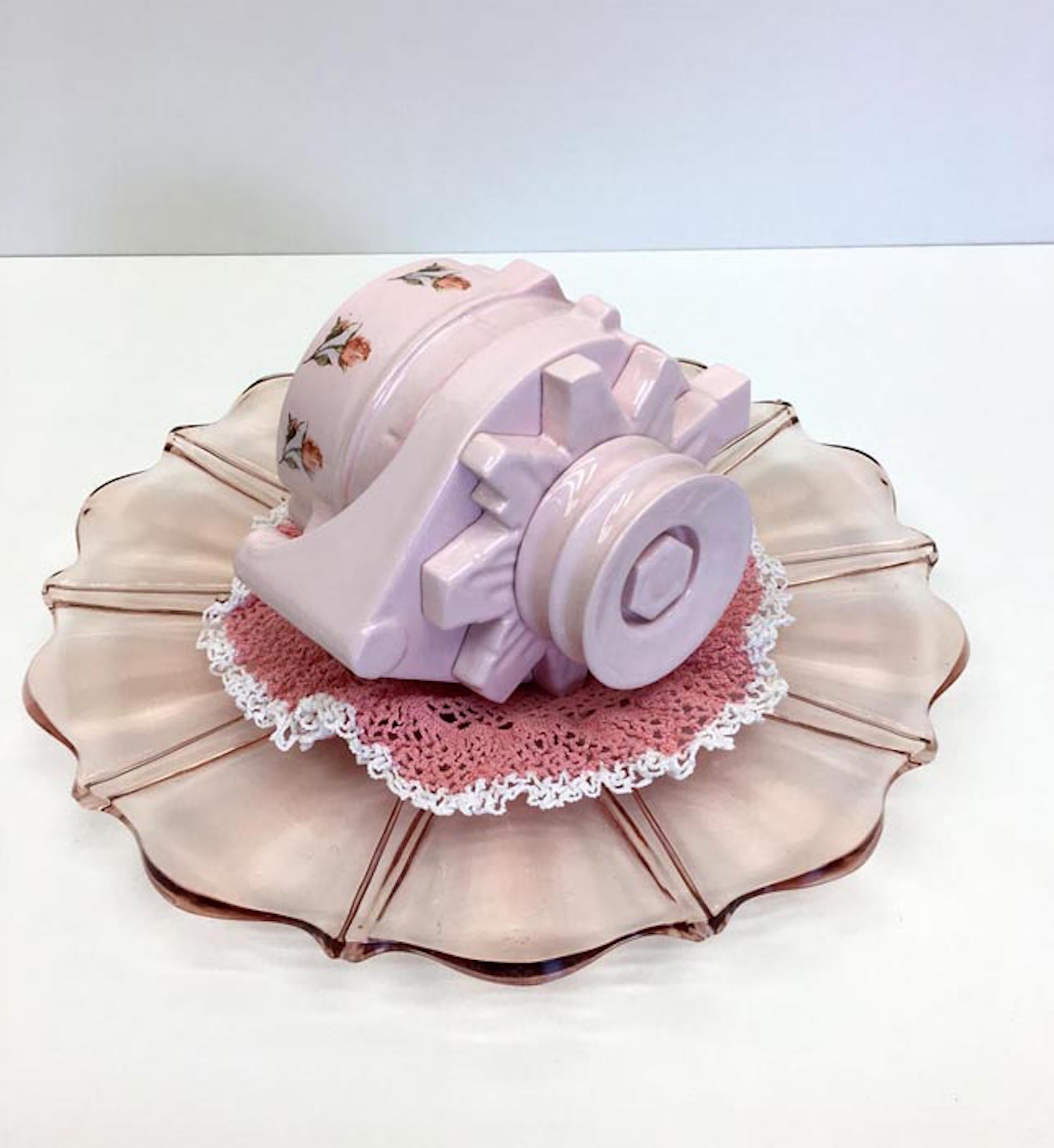 Clint Neufeld Abstract Sculpture - Pink Alt, Contemporary, Abstract, Ceramic Sculpture