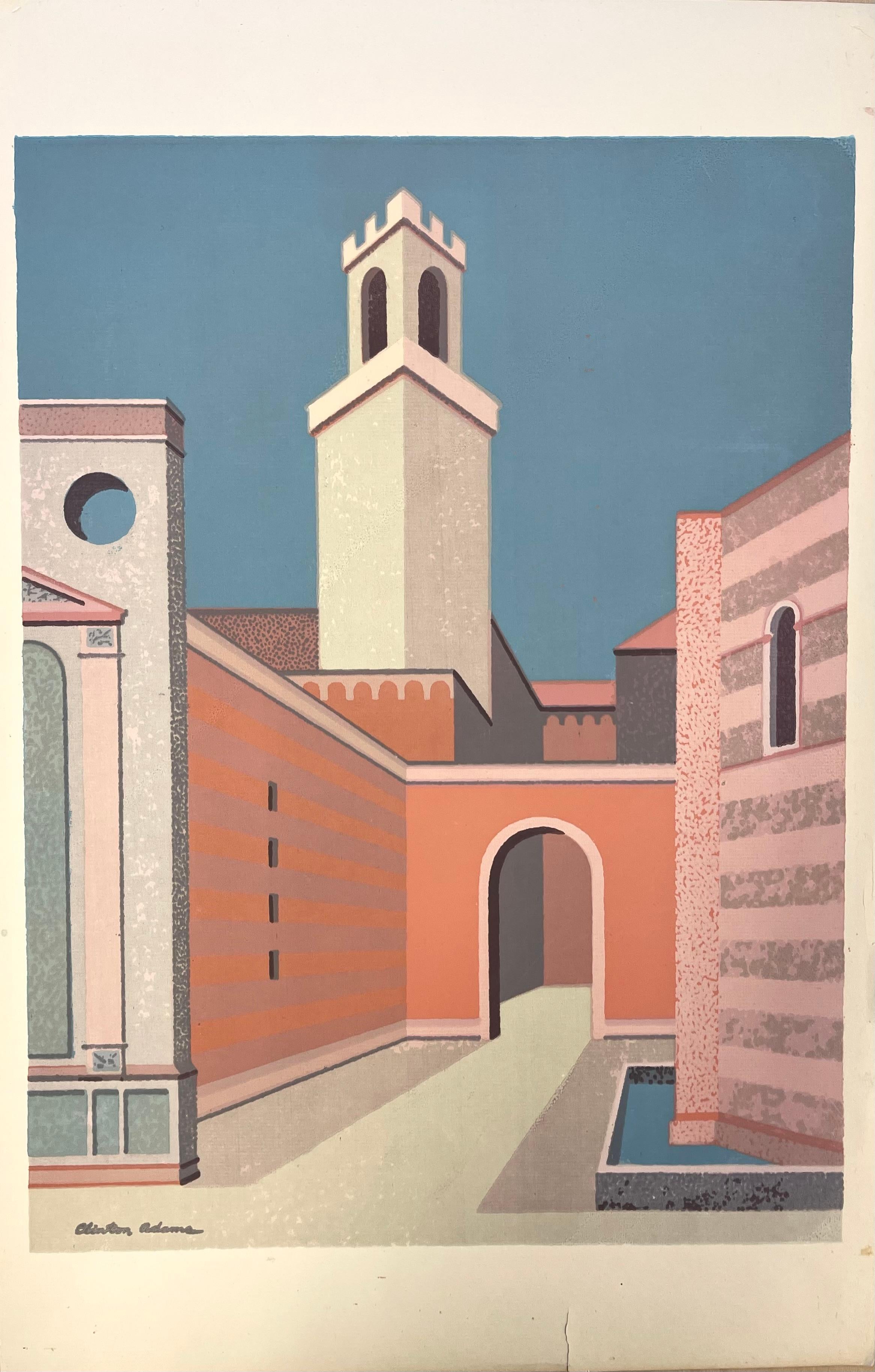TWO SCREENPRINTS OF ITALIAN TOWNS For Sale 2