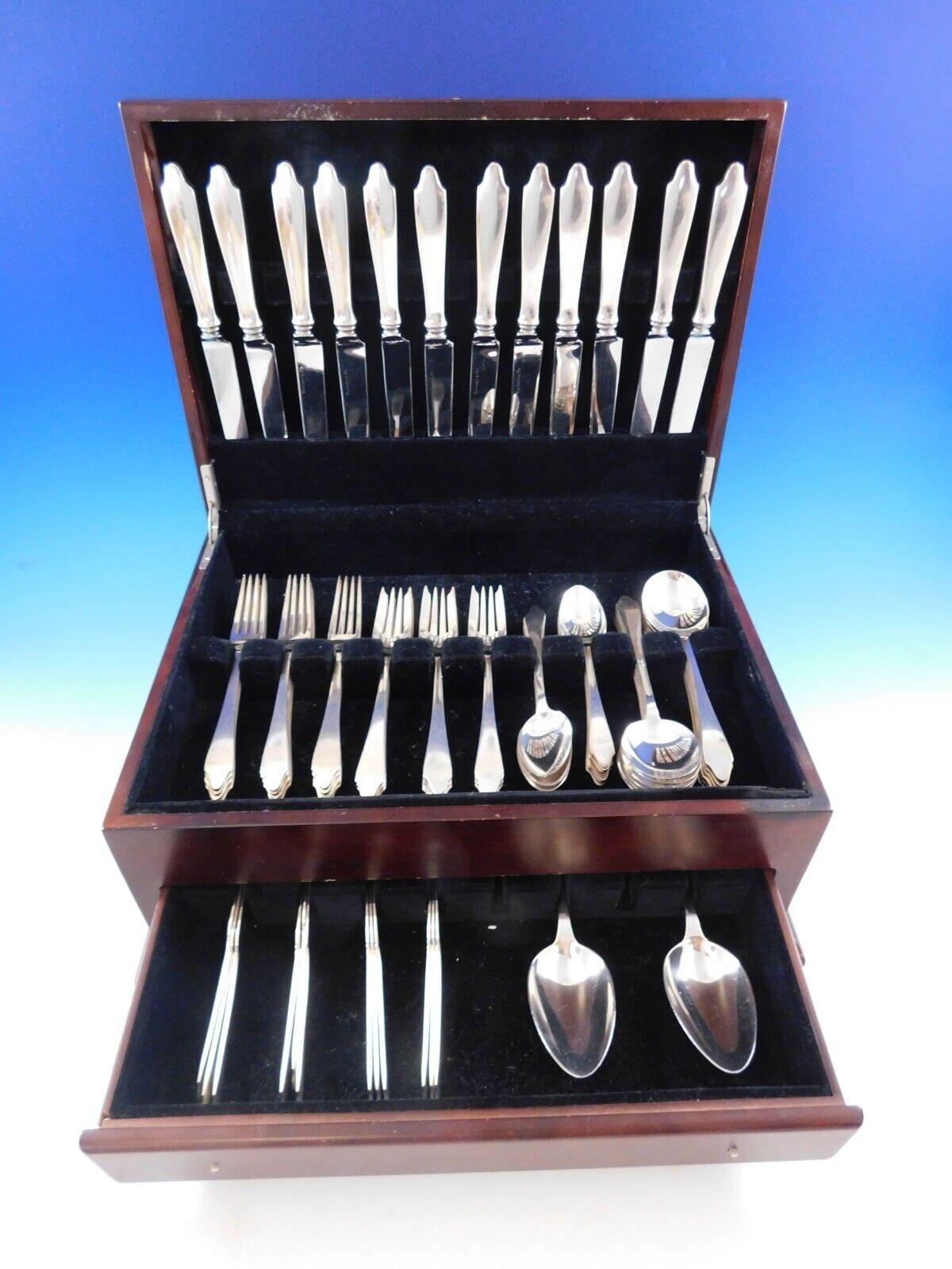 Silver lends an unparalleled level of elegance to the home and truly elevates your dining experience. Exquisitely crafted with Tiffany & Co.?s renowned standard of excellence, this Clinton silver flatware set provides service for 12