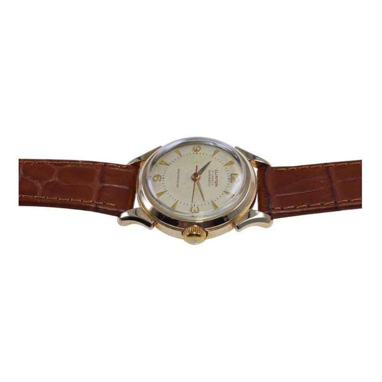 Clinton Gold Filled Art Deco Automatic Watch with Original Dial, circa ...