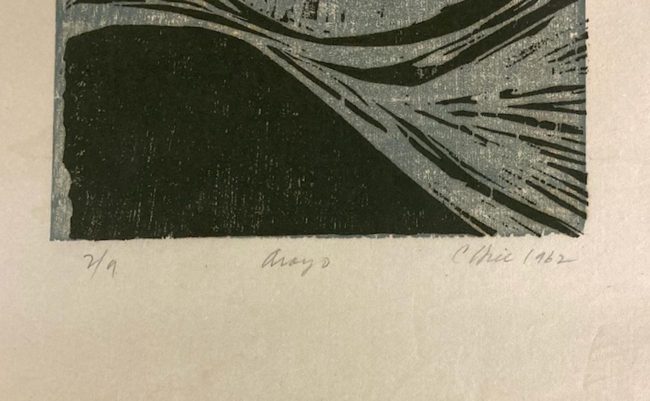 Clinton Hill, Arroyo, 1962, xilografía, paisaje/abstracción en venta 4
