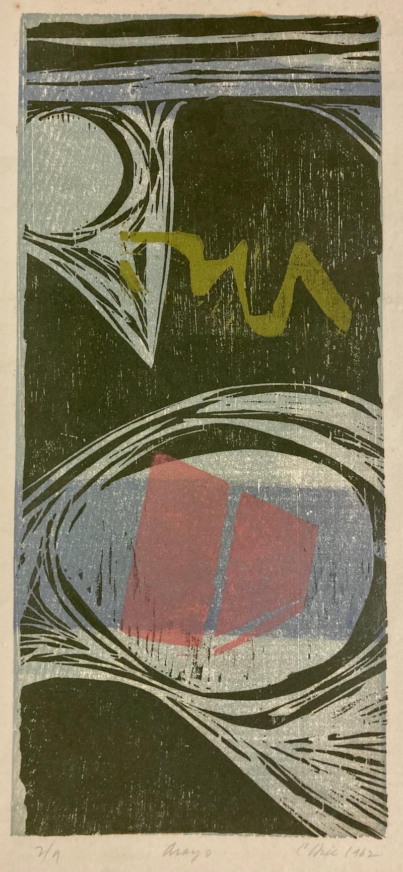 Clinton Hill, Arroyo, 1962, xilografía, paisaje/abstracción