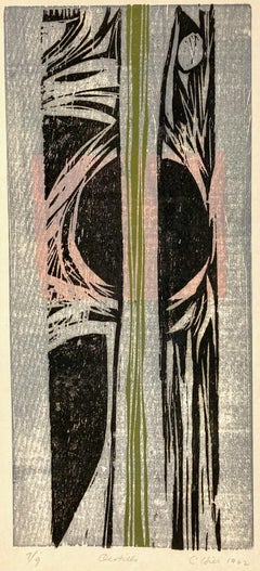 Clinton Hill, Ocotillo (Cactus), 1962, xilografía, paisaje/abstracción