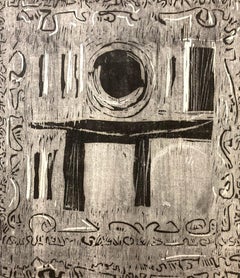 Clinton Hill, Title Page II, 1956, woodcut, landscape/abstraction