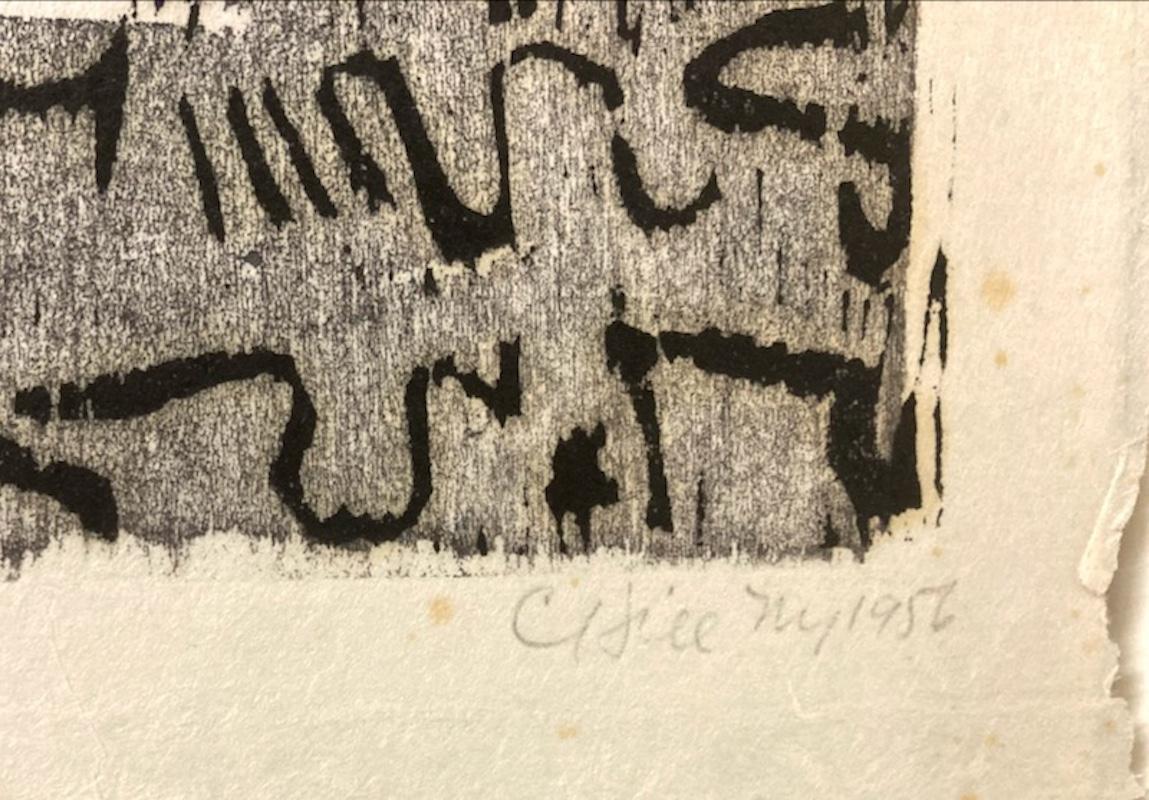 Clinton Hill, Titel Seite II, 1956, Holzschnitt, Landschaft/Abstraktion im Angebot 3