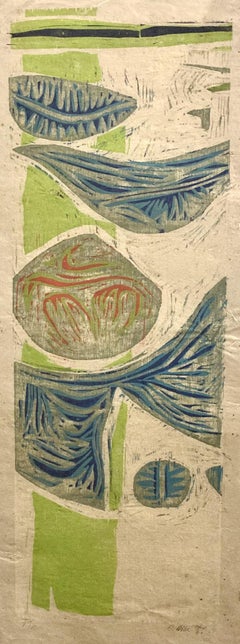 Clinton Hill,  (Paisaje vertical), 1960, xilografía, paisaje/abstracción