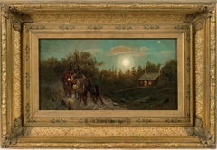Carriage by Moonlight, Clinton Loveridge (1824-1915, American)