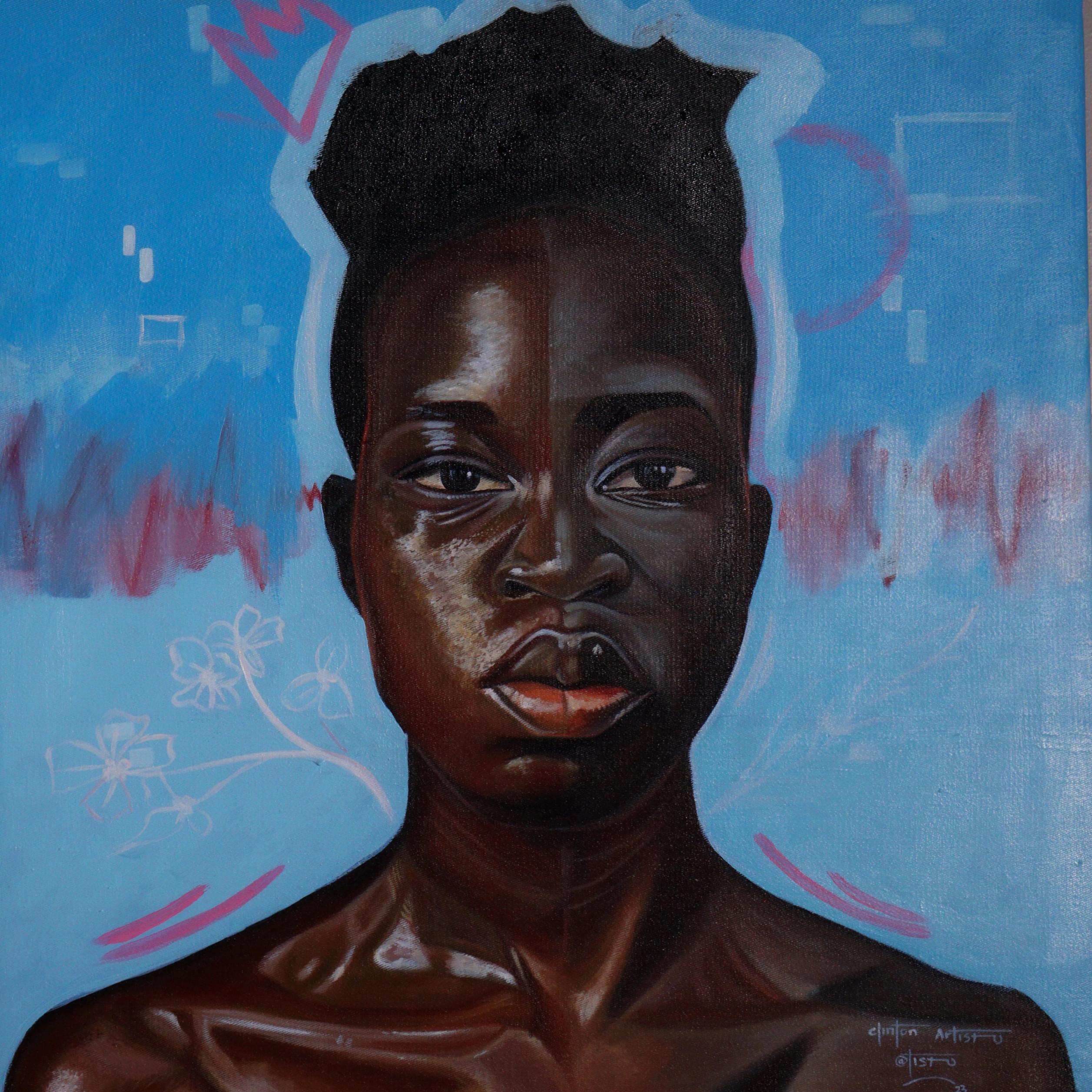 Clinton Odhiambo Portrait Painting – Dazwischen