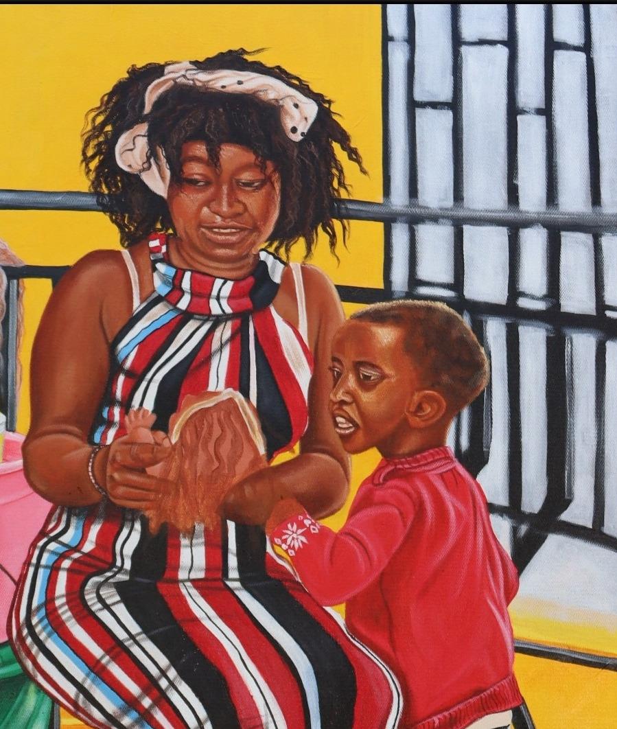 Mama Jayden - Realist Painting by Clinton Odhiambo