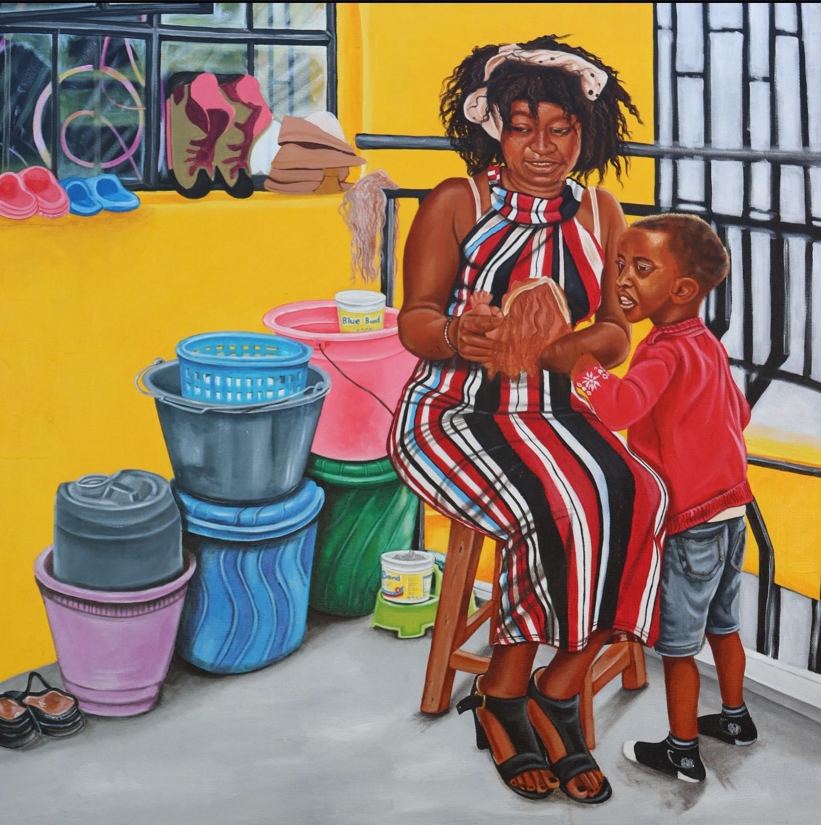 Clinton Odhiambo Portrait Painting - Mama Jayden