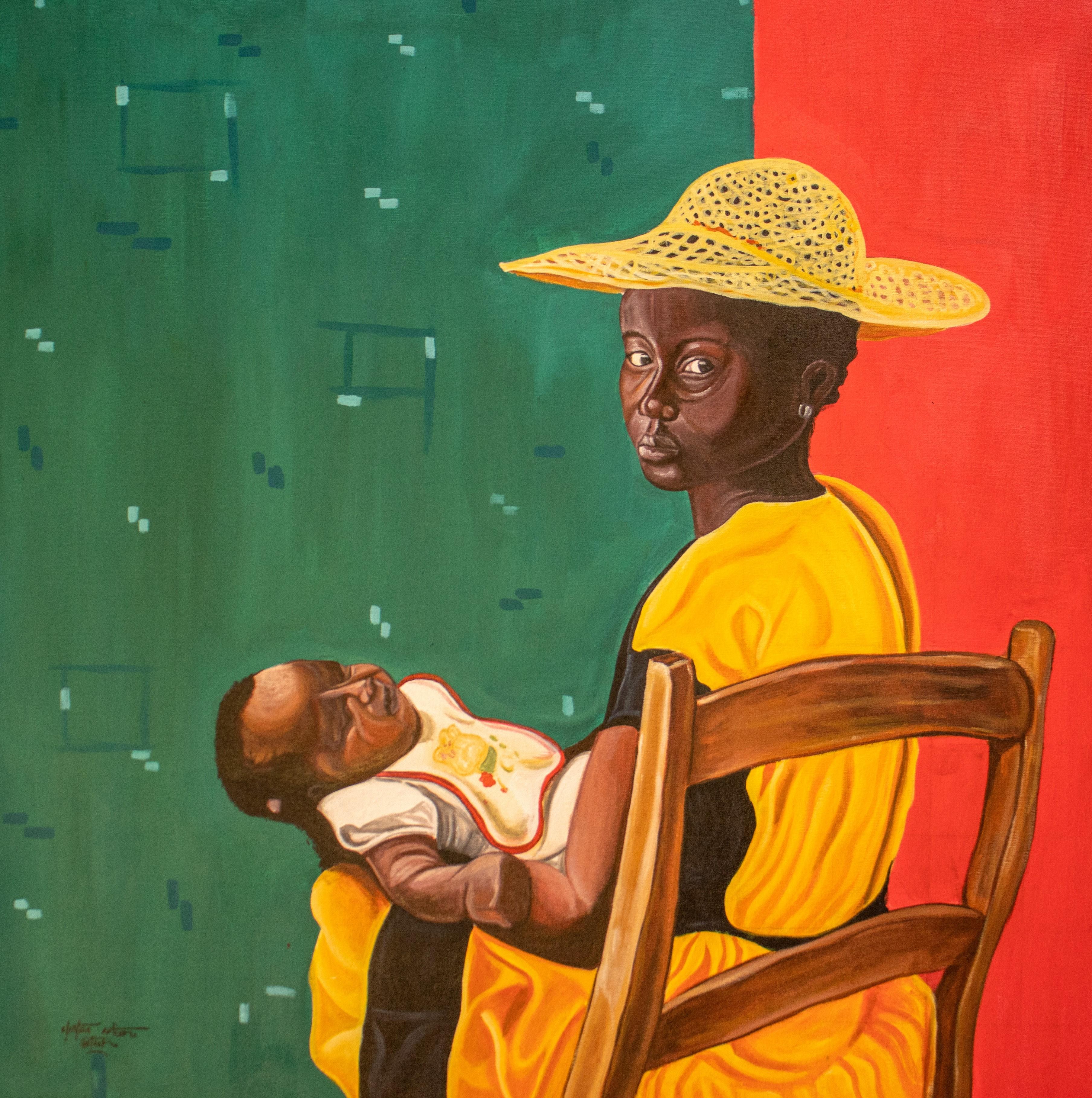 Clinton Odhiambo Portrait Painting - Mother's Love