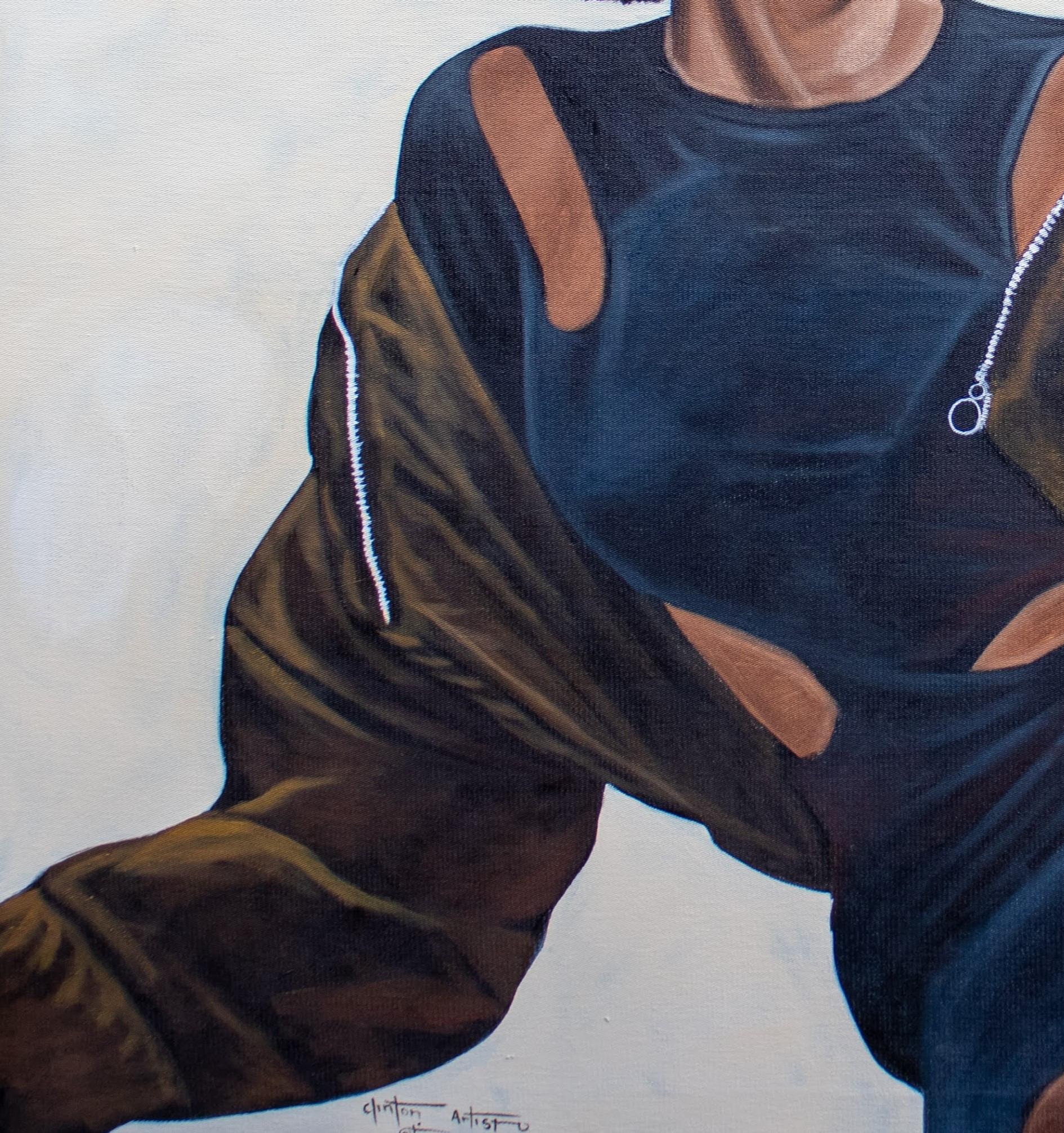 Self Efficacy - Gray Portrait Painting by Clinton Odhiambo