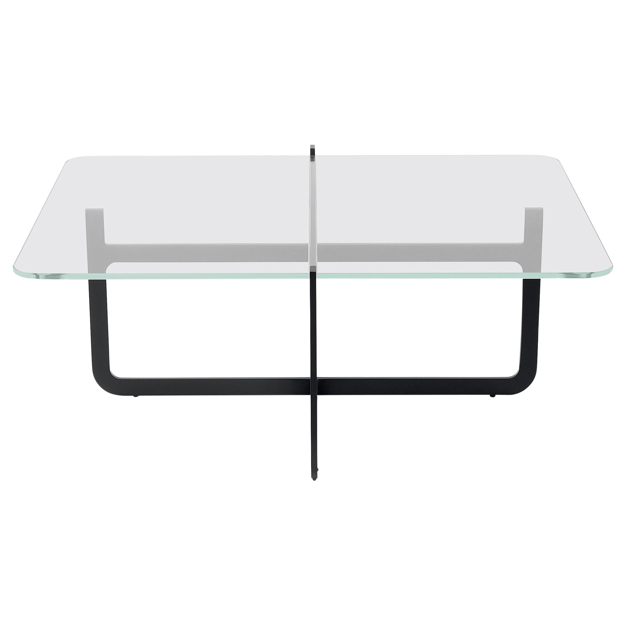 Clip Coffee Table, Welded Lacquered Metal and Glass by Nendo For Sale